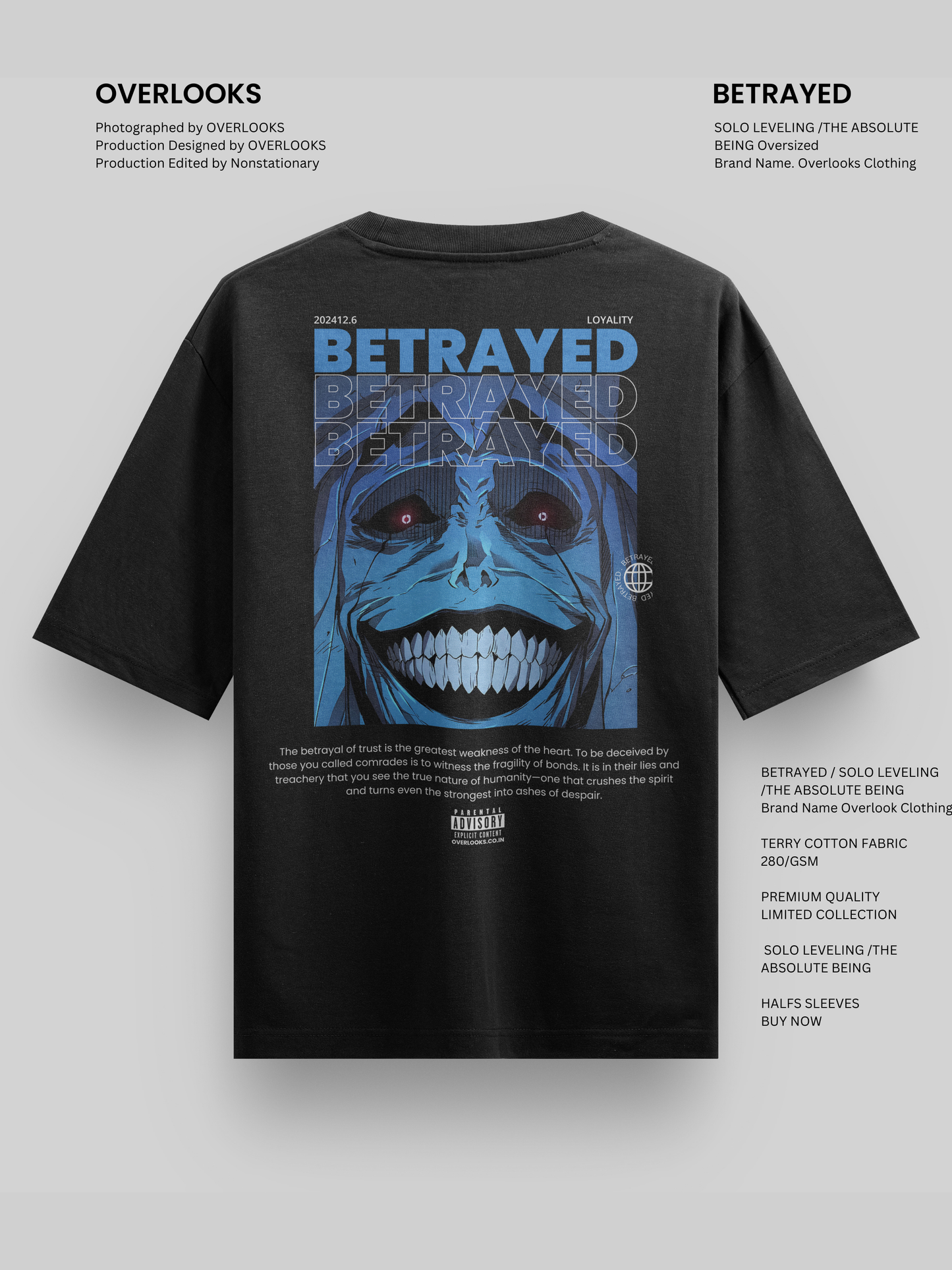 Betrayed Blue Oversized T-shirt